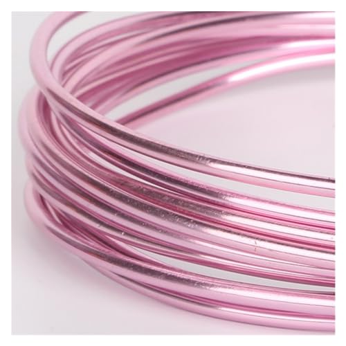 LVCHAO 3–10 Meter 1/1,5/2/2,5 mm runder Aluminiumdraht Metallhandwerk Perlendraht zur Schmuckherstellung DIY-Zubehör Für DIY-Schmuckherstellung, Modellskulpturen(Pink,2.5mm 3.0meter) von LVCHAO