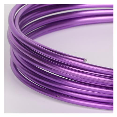 LVCHAO 3–10 Meter 1/1,5/2/2,5 mm runder Aluminiumdraht Metallhandwerk Perlendraht zur Schmuckherstellung DIY-Zubehör Für DIY-Schmuckherstellung, Modellskulpturen(Purple,2.5mm 3.0meter) von LVCHAO