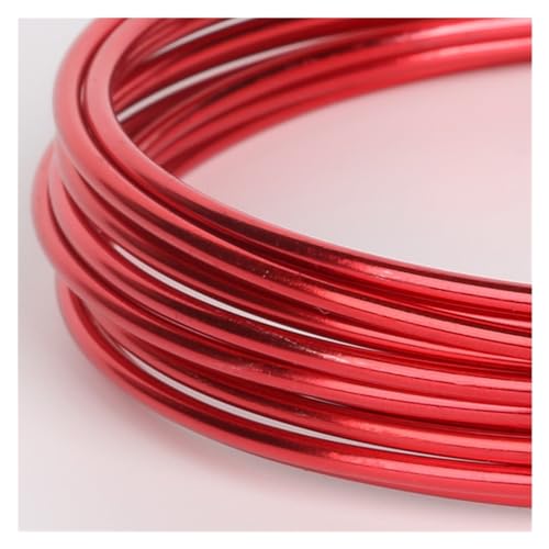 LVCHAO 3–10 Meter 1/1,5/2/2,5 mm runder Aluminiumdraht Metallhandwerk Perlendraht zur Schmuckherstellung DIY-Zubehör Für DIY-Schmuckherstellung, Modellskulpturen(Red,2.5mm 3.0meter) von LVCHAO