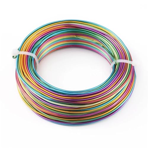 LVCHAO 55 m/Rolle, bunter Aluminiumdraht, 1 mm, 1,5 mm, 2 mm, Schmuckzubehör for Schmuck, DIY, Basteln, Zubehör Für DIY-Schmuckherstellung, Modellskulpturen(E,1.5mm 55m) von LVCHAO