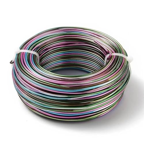 LVCHAO 55 m/Rolle, bunter Aluminiumdraht, 1 mm, 1,5 mm, 2 mm, Schmuckzubehör for Schmuck, DIY, Basteln, Zubehör Für DIY-Schmuckherstellung, Modellskulpturen(M,2mm 58m) von LVCHAO