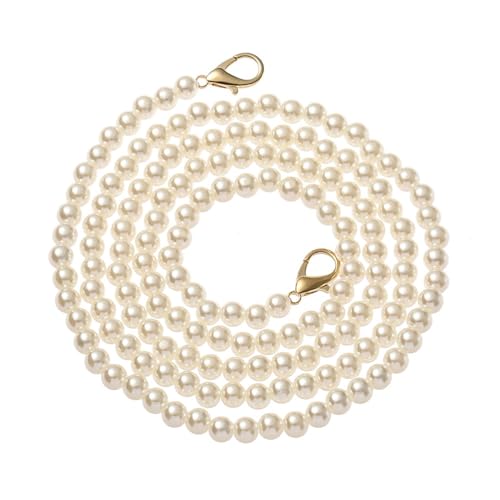 LVCHAO 8 mm Perlenriemen for Taschen, Handtaschengriffe, DIY-Geldbörse, Ersatz, Lange Perlenkette for Schultertaschenriemen, Perlengürtel Geeignet Für Damenhandtasche, Umhängetasche(120cm) von LVCHAO
