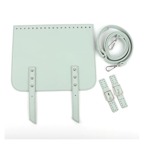 LVCHAO DIY Leder Tasche Machen Kit 3-teiliges Ledertaschen-Set, gehäkelte Umhängetasche mit Löchern, Verstellbarer Taschengurt for DIY-Frauen-Handtaschen-Zubehör DIY-Taschenset Mit NäHset(Green) von LVCHAO