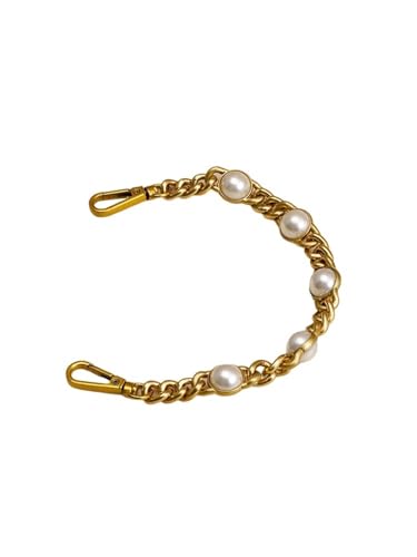 LVCHAO Taschengurt Perlenkette Metall Gold Schulterkette DIY Taschenkette Mode Ersatzgurt for Taschen Accessoires 25 50 60 110 120CM Geeignet Für Damenhandtasche, Umhängetasche(Dark Gold 29cm) von LVCHAO