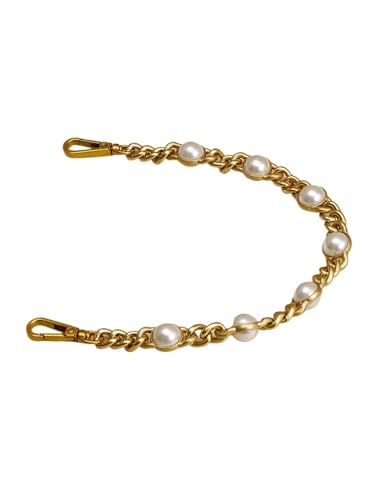 LVCHAO Taschengurt Perlenkette Metall Gold Schulterkette DIY Taschenkette Mode Ersatzgurt for Taschen Accessoires 25 50 60 110 120CM Geeignet Für Damenhandtasche, Umhängetasche(Dark Gold 36cm) von LVCHAO