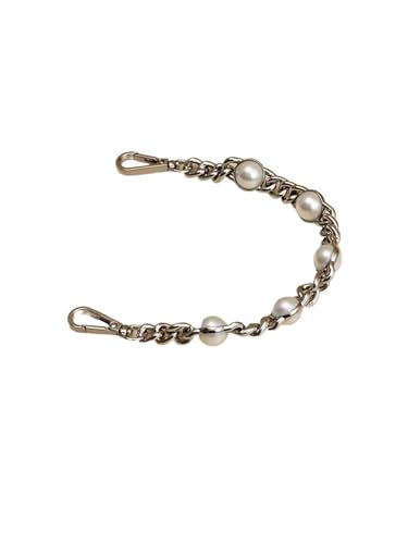 LVCHAO Taschengurt Perlenkette Metall Gold Schulterkette DIY Taschenkette Mode Ersatzgurt for Taschen Accessoires 25 50 60 110 120CM Geeignet Für Damenhandtasche, Umhängetasche(Silver 29cm) von LVCHAO