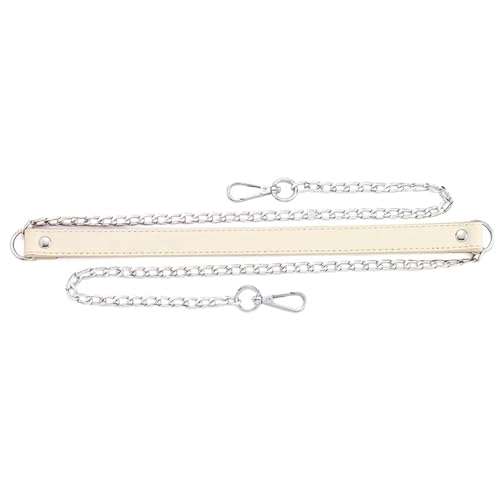 Metall-Schulterkettenriemen aus Pu-Leder, Ersatz-Taschenriemen, Taschenketten, Griff, abnehmbarer Handtaschenriemen, langlebiges Taschenzubehör Geeignet Für Damenhandtasche, Umhängetasche(Beige) von LVCHAO