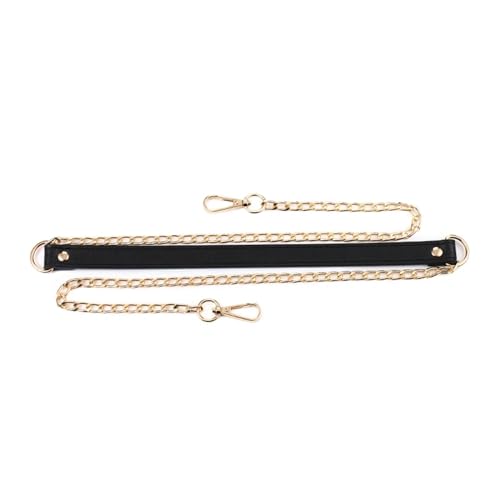 Metall-Schulterkettenriemen aus Pu-Leder, Ersatz-Taschenriemen, Taschenketten, Griff, abnehmbarer Handtaschenriemen, langlebiges Taschenzubehör Geeignet Für Damenhandtasche, Umhängetasche(Black) von LVCHAO