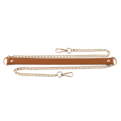 Metall-Schulterkettenriemen aus Pu-Leder, Ersatz-Taschenriemen, Taschenketten, Griff, abnehmbarer Handtaschenriemen, langlebiges Taschenzubehör Geeignet Für Damenhandtasche, Umhängetasche(Light brown) von LVCHAO