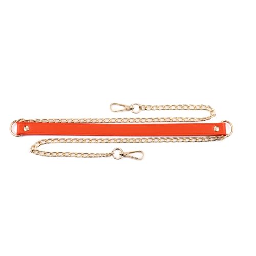 Metall-Schulterkettenriemen aus Pu-Leder, Ersatz-Taschenriemen, Taschenketten, Griff, abnehmbarer Handtaschenriemen, langlebiges Taschenzubehör Geeignet Für Damenhandtasche, Umhängetasche(Orange) von LVCHAO