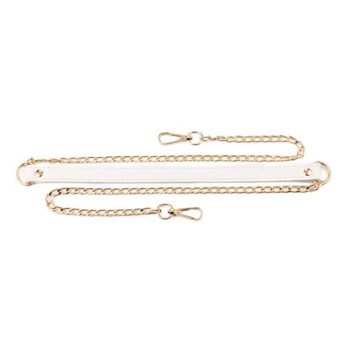 Metall-Schulterkettenriemen aus Pu-Leder, Ersatz-Taschenriemen, Taschenketten, Griff, abnehmbarer Handtaschenriemen, langlebiges Taschenzubehör Geeignet Für Damenhandtasche, Umhängetasche(WHITE) von LVCHAO
