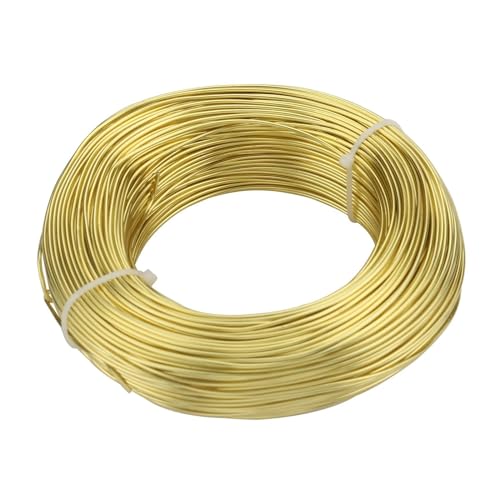 Schmuckzubehör Vergoldeter Aluminiumdraht 1 mm/1,2 mm/1,5 mm/2 mm/2,5 mm/3,0 mm Aluminium-Metalldraht for DIY-Schmuckteile Für DIY-Schmuckherstellung, Modellskulpturen(Light gold,3.0mm 3.0meter) von LVCHAO