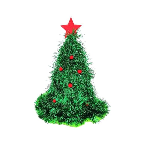 LVTFCO Weihnachtsmütze Fröhlich Baum Geformt Hut Vlies Xmas Jahr Hut Glücklich Kopfbedeckung Ornament Party Seide Neue Lieferungen V8I9 Regen von LVTFCO