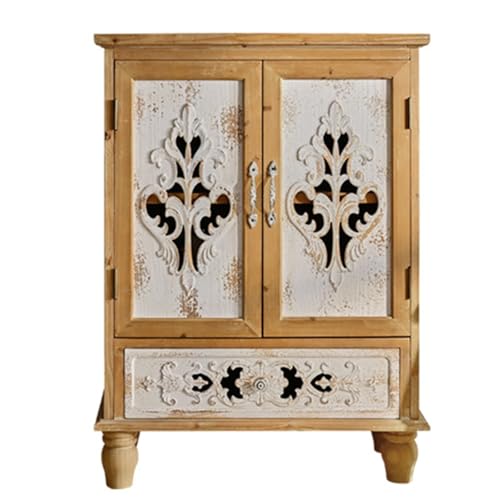 LVUNZJCA Kommode Dekoratives Sideboard im Vintage-Stil, Aufbewahrungsschrank aus Holz Schlafzimmermöbel LVUNZJCA Kommode Dekoratives Sideboard im Vintage-Stil, Aufbewahrungsschrank aus Holz Schlafzimmermöbel von LVUNZJCA