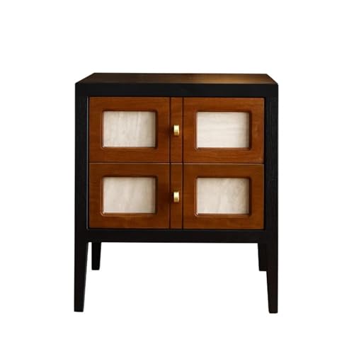 LVUNZJCA Kommode Nachttisch, Vintage, Holz, quadratisch, Aufbewahrungsschrank Schlafzimmermöbel(Braun) von LVUNZJCA