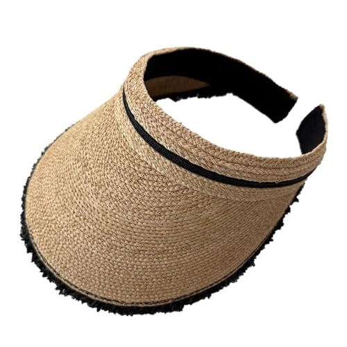 LVUNZJCA Sonnenblendenhüte Damen Sommerhut mit großer Krempe, Strandhut, Strohhut, Raffiabast, hohl für Sommer, Strand(Black) von LVUNZJCA
