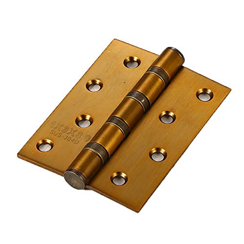 LVUNZJCA Türscharniere 4 Stück 4x3 Zoll Schwerer Möbelbeschläge Türscharniere mit 32 Stück Schrauben, für Schränke, Wandschränke(Yellow Brass) von LVUNZJCA