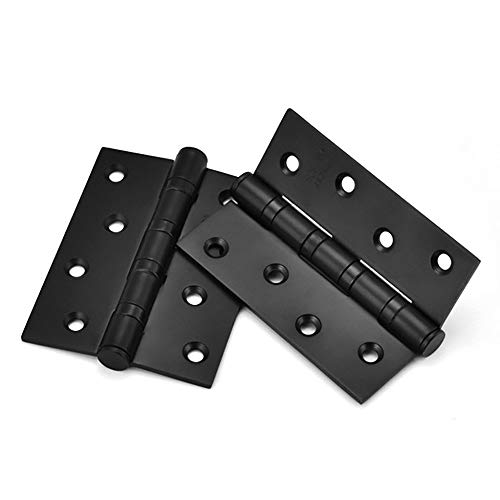 LVUNZJCA Türscharniere 4 Stück Edelstahl 5 Zoll / 4-Zoll-Silent-Schwertürbeschläge Scharnier mit Schrauben für Schränke, Wandschränke(Black,4 inch) von LVUNZJCA