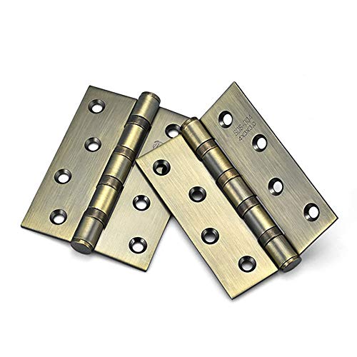 LVUNZJCA Türscharniere 4 Stück Edelstahl 5 Zoll / 4-Zoll-Silent-Schwertürbeschläge Scharnier mit Schrauben für Schränke, Wandschränke(Blue Brass,4 inch) von LVUNZJCA