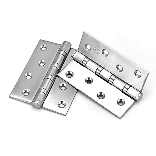 LVUNZJCA Türscharniere 4 Stück Edelstahl 5 Zoll / 4-Zoll-Silent-Schwertürbeschläge Scharnier mit Schrauben für Schränke, Wandschränke(Silver,5 inch) von LVUNZJCA