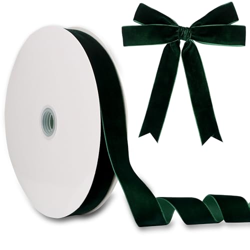 2,5 cm Samtband, 30 Yards LVYOUIF einseitig beflockt, Weihnachtsband, Rolle für Geschenkverpackungen, Blumensträuße, Baumschleifen, Urlaubs- und Party-Dekoration, Dunkelgrün -165 2,5 cm Samtband, 30 Yards LVYOUIF einseitig beflockt, Weihnachtsband, Rolle für Geschenkverpackungen, Blumensträuße, Baumschleifen, Urlaubs- und Party-Dekoration, Dunkelgrün -165 von LVYOUIF