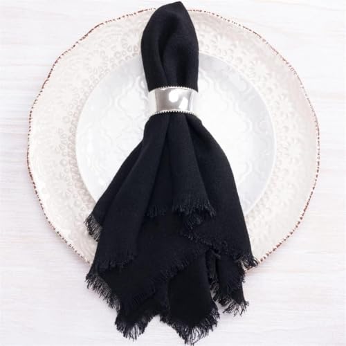 6 Baumwollservietten für elegante Tischdekoration, perfekt für Feiern (schwarz) von LVYXON