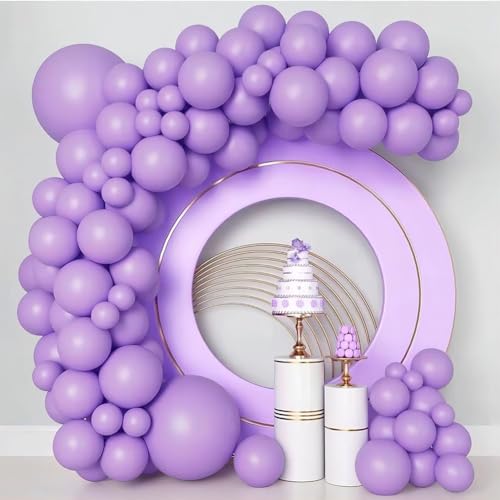 LVYXON Geburtstagsparty-Dekorationsset, Latex-Ballon-Partydekorationen, einfarbiges Ballon-Set für bemerkenswerte festliche Dekorationen (lila) von LVYXON