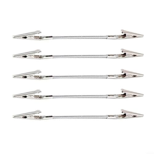 Metall-Doppelkopf für Krokodilklemmen, Drahthalter, Ständer, Etikettenklemmen, Schreibtisch, Notizkarte, Foto, Organizer, 180 mm, 280 mm, Silber, 5 Stück (180 mm) von LVYXON