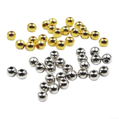 Perlen zum Angeln von Fliegen, 345 mm, Gold-Silber, Bindematerial für Bastelprojekte (4 mm Silber) von LVYXON