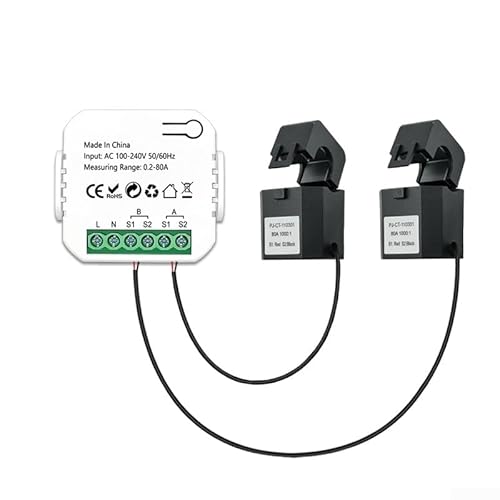 LVYXON WiFi Smart Energiezähler, Stromzähler für Tuya Smart 2-Wege, 100-240 V AC 50/60 Hz Bidirektional, 2 Kanäle mit Klemme Stromzähler LVYXON WiFi Smart Energiezähler, Stromzähler für Tuya Smart 2-Wege, 100-240 V AC 50/60 Hz Bidirektional, 2 Kanäle mit Klemme Stromzähler von LVYXON