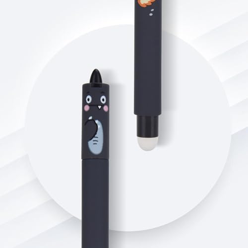 LVZONGXIN Löschbare Gelstifte, 0,5mm Kugelschreiber, Radierbare Stifte Set, Radierbarer Gelschreiber für Kinder Geschenk, Erwachsene Bürobedarf [Schwarz] von LVZONGXIN