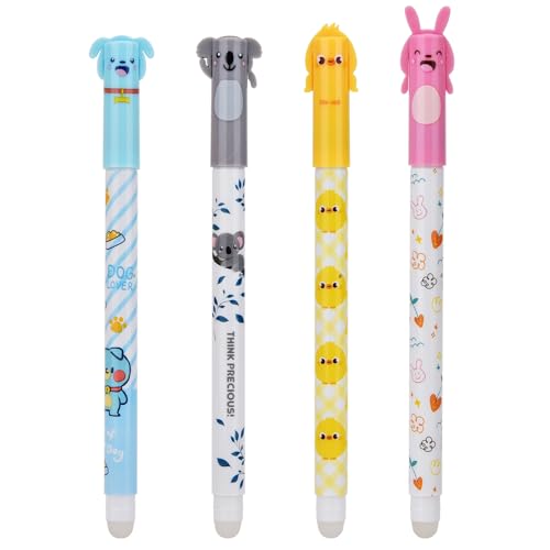 LVZONGXIN Radierbarer Kugelschreiber,- [ 6 Blau ] - Tintenroller Radierbar Gelstift, 0.5 mm Radierstift Cartoon Löschbarer Stift Erasable Pen für Kinder Studenten Geschenk Schul Bürobedarf von LVZONGXIN