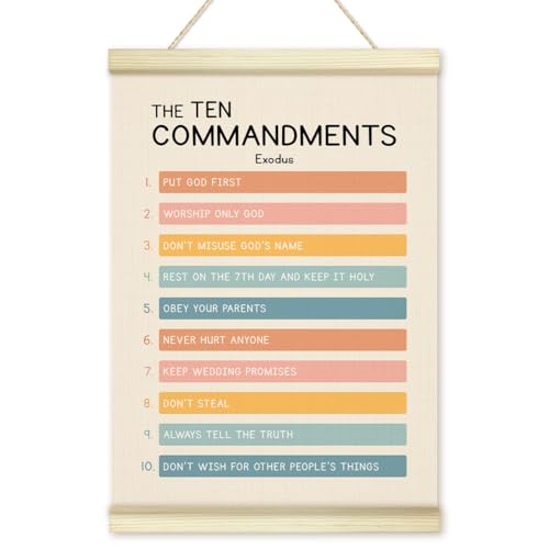 LWBEO 10 Ten Commandments Poster-Bilderrahmen, motivierender, christlicher Holz-Leinwand-Kunstdruck, Bibelversen, positive Wandkunst für Zuhause, Küche, Dekoration, 30,5 x 40,6 cm - 24 LWBEO 10 Ten Commandments Poster-Bilderrahmen, motivierender, christlicher Holz-Leinwand-Kunstdruck, Bibelversen, positive Wandkunst für Zuhause, Küche, Dekoration, 30,5 x 40,6 cm - 24 von LWBEO