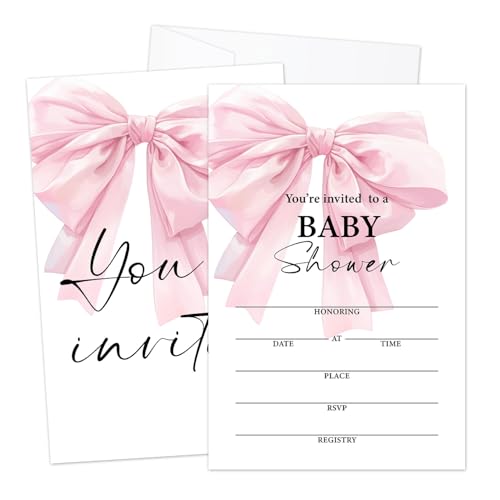 LWBEO Einladungen für Babypartys mit Umschlägen, für Mädchen, doppelseitig, zum Ausfüllen, für die Ankündigung des Geschlechts, Partygeschenk und Dekorationen, 12 Stück, Rosa LWBEO Einladungen für Babypartys mit Umschlägen, für Mädchen, doppelseitig, zum Ausfüllen, für die Ankündigung des Geschlechts, Partygeschenk und Dekorationen, 12 Stück, Rosa von LWBEO