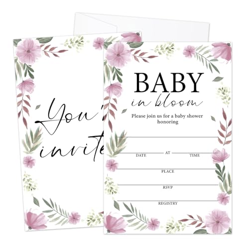 LWBEO Einladungen zur Babyparty mit Umschlägen für Mädchen, 25 Stück, doppelseitig, zum Ausfüllen des Geschlechts, Partygeschenk und Dekorationen, 10 Stück LWBEO Einladungen zur Babyparty mit Umschlägen für Mädchen, 25 Stück, doppelseitig, zum Ausfüllen des Geschlechts, Partygeschenk und Dekorationen, 10 Stück von LWBEO