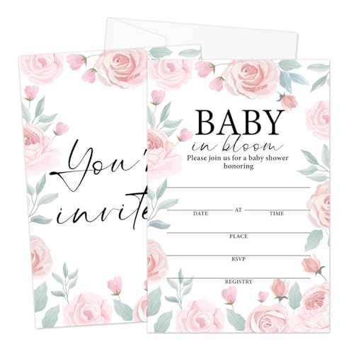 LWBEO Einladungen zur Babyparty mit Umschlägen für Mädchen, 25 Stück, doppelseitig, zum Ausfüllen des Geschlechts, Partygeschenk und Dekorationen, 11 Stück LWBEO Einladungen zur Babyparty mit Umschlägen für Mädchen, 25 Stück, doppelseitig, zum Ausfüllen des Geschlechts, Partygeschenk und Dekorationen, 11 Stück von LWBEO