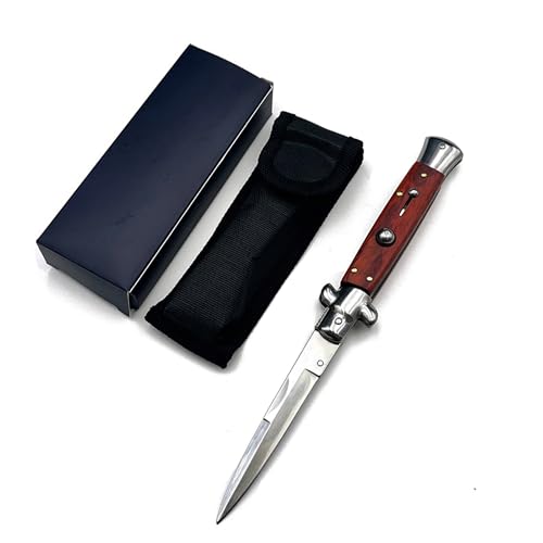 LWDZQ Klappmesser Messer Taschenmesser Outdoor Messer aus Edelstahl ， Einhandmesser (Mahagoni) von LWDZQ