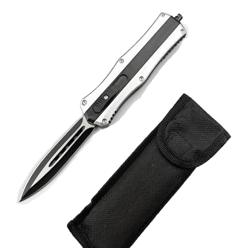 LWDZQ Otf messer，Scharfer Einhandmesser mit Gürtelclip, Outdoor Messer für Camping Angeln (Schwarz) von LWDZQ
