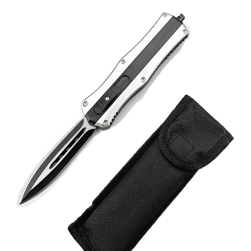 LWDZQ Scharfer Einhandmesser mit Gürtelclip, Outdoor Messer für Camping Angeln (Schwarz) von LWDZQ