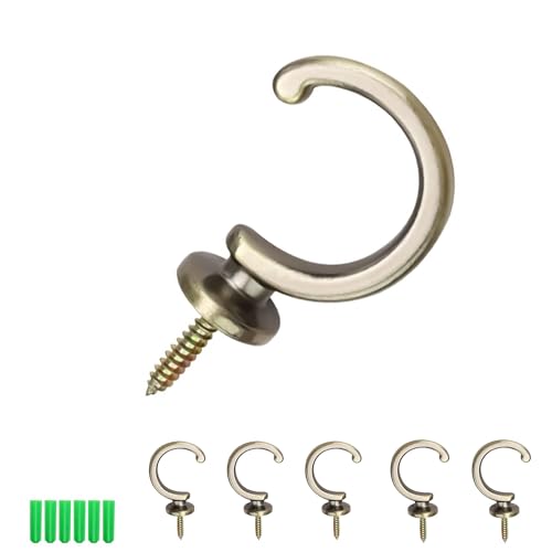 LWLWA 6 Stück Gardinenhalter, Zinklegierungsmaterial Vorhang Halter, Hochwertige Sprühfarbe Rostschutztechnologie Gardinen Halterung, mit Expansionsrohr, für Wohnzimmer Zimmer Esszimmer von LWLWA