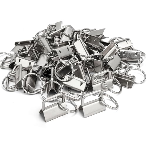 LWLWA Schlüsselanhänger Verschluss 50 Stück, Doppelte Zähne Metall Schlüsselanhänger Rohlinge, Schlüsselanhänger Zubehör, Stark und Robust, für Riemen Geldbörsen Schlüssel von LWLWA
