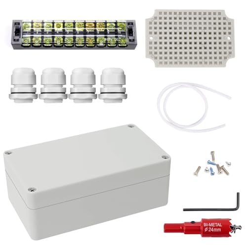 LWLWA Wasserdichte Abzweigdose, 200 × 120 × 75 mm Anschlussdose, ABS-Kunststoff Abzweigkasten Aufputz, mit Klemmen und Montagezubehör, für Kabel mit ø12–15 mm LWLWA Wasserdichte Abzweigdose, 200 × 120 × 75 mm Anschlussdose, ABS-Kunststoff Abzweigkasten Aufputz, mit Klemmen und Montagezubehör, für Kabel mit ø12–15 mm von LWLWA