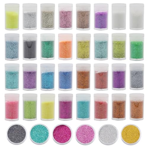 32 Farben Glitzerpulver Set, Glitzer Pulver Glitter Bunte Glitzerpuder zum Basteln Glitzer für Dekoration, Karten, Papier, Masquerade, Nagelkunst 32 Farben Glitzerpulver Set, Glitzer Pulver Glitter Bunte Glitzerpuder zum Basteln Glitzer für Dekoration, Karten, Papier, Masquerade, Nagelkunst von LWMLWM