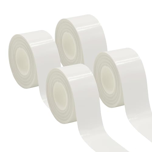4 Rollen Thermo-Etikettenband, 15 mm x 4 m Kompatibel Etikettenband, Selbstklebende Etikettenband Etikettendrucker – auf Größe Zuschneidbar – Weiß, Transparent von LWMLWM