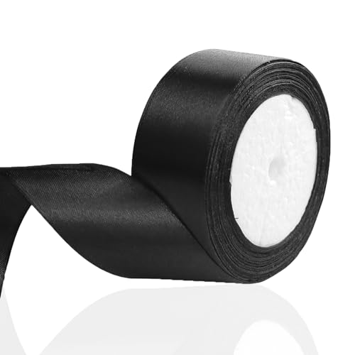 Satinband Schwarz 40mm, 23 Meters Dekoration Geschenkband Fein Schleifenband, Stoffband für Luftballons, Hochzeit, Taufe und Geburtstag Geschenke Der Valentinstag Verpackung von Geschenken Satinband Schwarz 40mm, 23 Meters Dekoration Geschenkband Fein Schleifenband, Stoffband für Luftballons, Hochzeit, Taufe und Geburtstag Geschenke Der Valentinstag Verpackung von Geschenken von LWMLWM