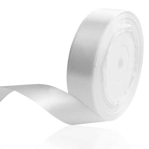 Satinband Weiß 20mm, 22 Meters Dekoration Geschenkband Fein Schleifenband, Stoffband für Luftballons, Hochzeit, Taufe und Geburtstag Geschenke Der Valentinstag Verpackung von Geschenken Satinband Weiß 20mm, 22 Meters Dekoration Geschenkband Fein Schleifenband, Stoffband für Luftballons, Hochzeit, Taufe und Geburtstag Geschenke Der Valentinstag Verpackung von Geschenken von LWMLWM