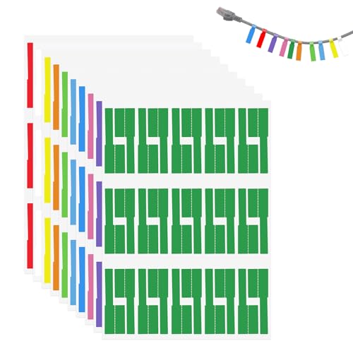 Selbstklebende Kabeletiketten, 300 Pcs Kabel Beschriftung Beschriften Kabelaufkleber Wasserdichte Kabelkennzeichnung, 10 Farben 10 Blatt Selbstklebende Kabeletiketten, 300 Pcs Kabel Beschriftung Beschriften Kabelaufkleber Wasserdichte Kabelkennzeichnung, 10 Farben 10 Blatt von LWMLWM