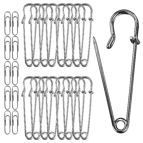 Sicherheitsnadeln Groß, 15 Stück Kilt Sicherheitsnadeln, 50 mm Rostfreier Stahl Heavy Duty Sicherheitsnadel, Starke Sicherheitsnadeln für Decken, Strickzeug, Schmuck und Handarbeiten von LWMLWM