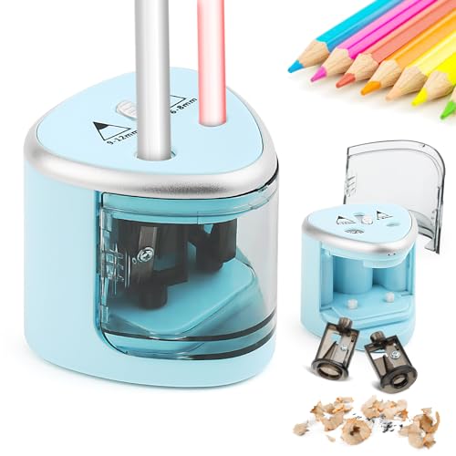 Elektrischer Anspitzer, Elektrischer Spitzer für Kinder Doppelloch für 6-8mm und 9-12mm, Elektrische Bleistiftspitzer für Schulen, Haushalte, Büros und Klassenzimmer, Kinderfreundlicher Elektrischer Anspitzer, Elektrischer Spitzer für Kinder Doppelloch für 6-8mm und 9-12mm, Elektrische Bleistiftspitzer für Schulen, Haushalte, Büros und Klassenzimmer, Kinderfreundlicher von LWMTT