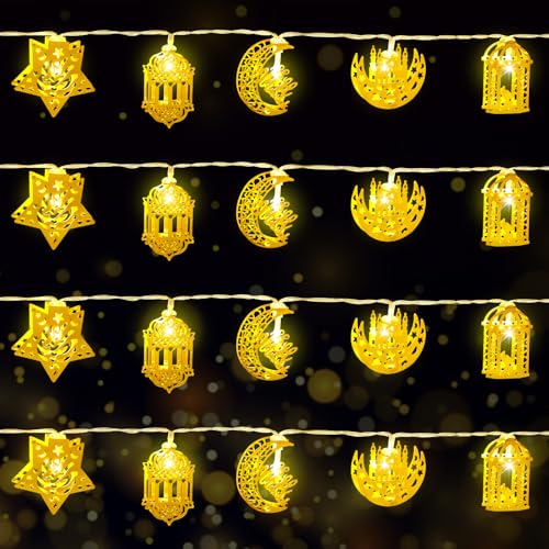 LWMTT Ramadan Lichterkette 300CM mit 20 Warmweißen LEDs,und 2 Lichtmodi,Eid Mubarak Dekoration Lichtervorhang -Ramadan Deko Ideal für Innen- und Außenbereiche, Dekoration für Ramadan LWMTT Ramadan Lichterkette 300CM mit 20 Warmweißen LEDs,und 2 Lichtmodi,Eid Mubarak Dekoration Lichtervorhang -Ramadan Deko Ideal für Innen- und Außenbereiche, Dekoration für Ramadan von LWMTT